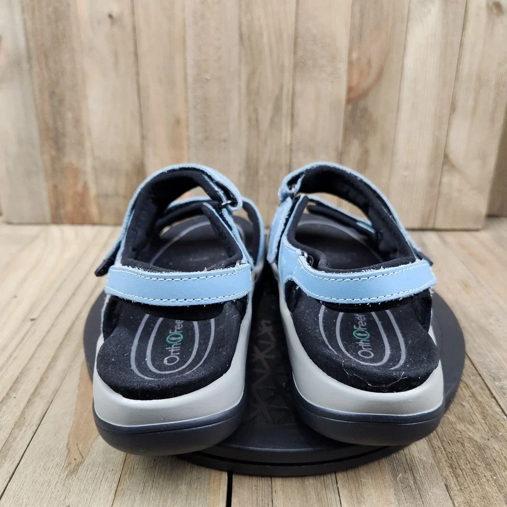Orthofeet 925 Orthopedic Sandals Womens size 7 B Blue Grey Adjustable Comfort